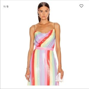 Olivia Rubin cami rainbow sequin top Size 0 🌈